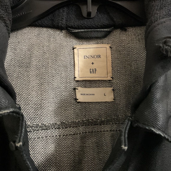 Men’s Gap En Noir Waxed Denim and Leather Biker Jacket, Large - Picture 2 of 9